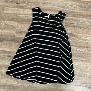 Black and White Striped T Shirt Swing Dress